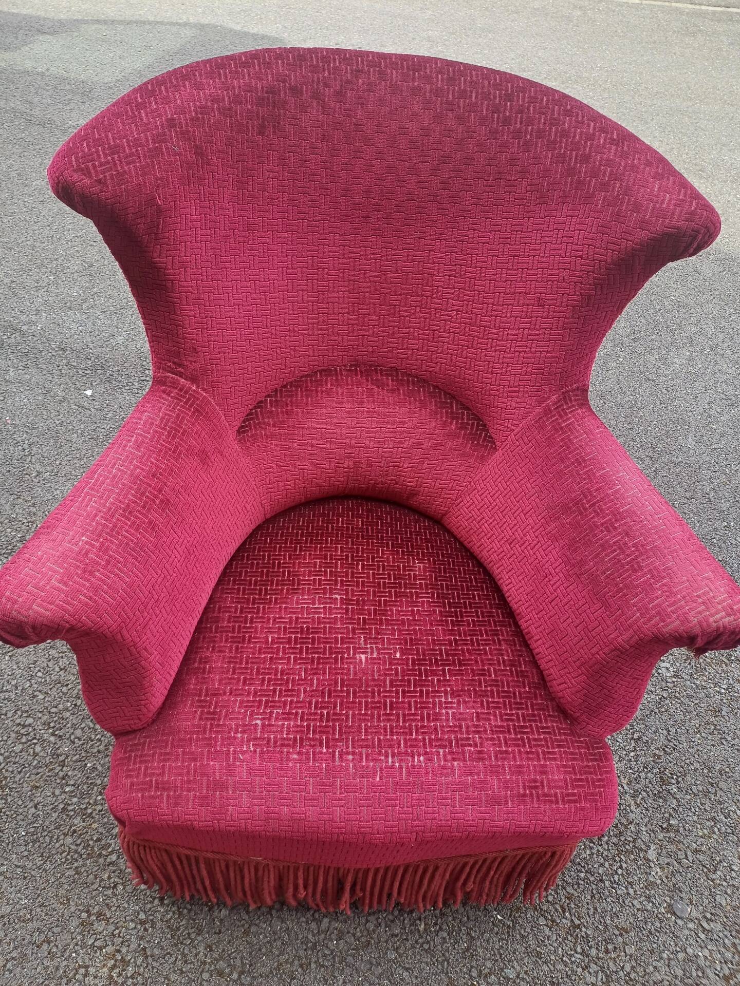 Red velvet armchair
