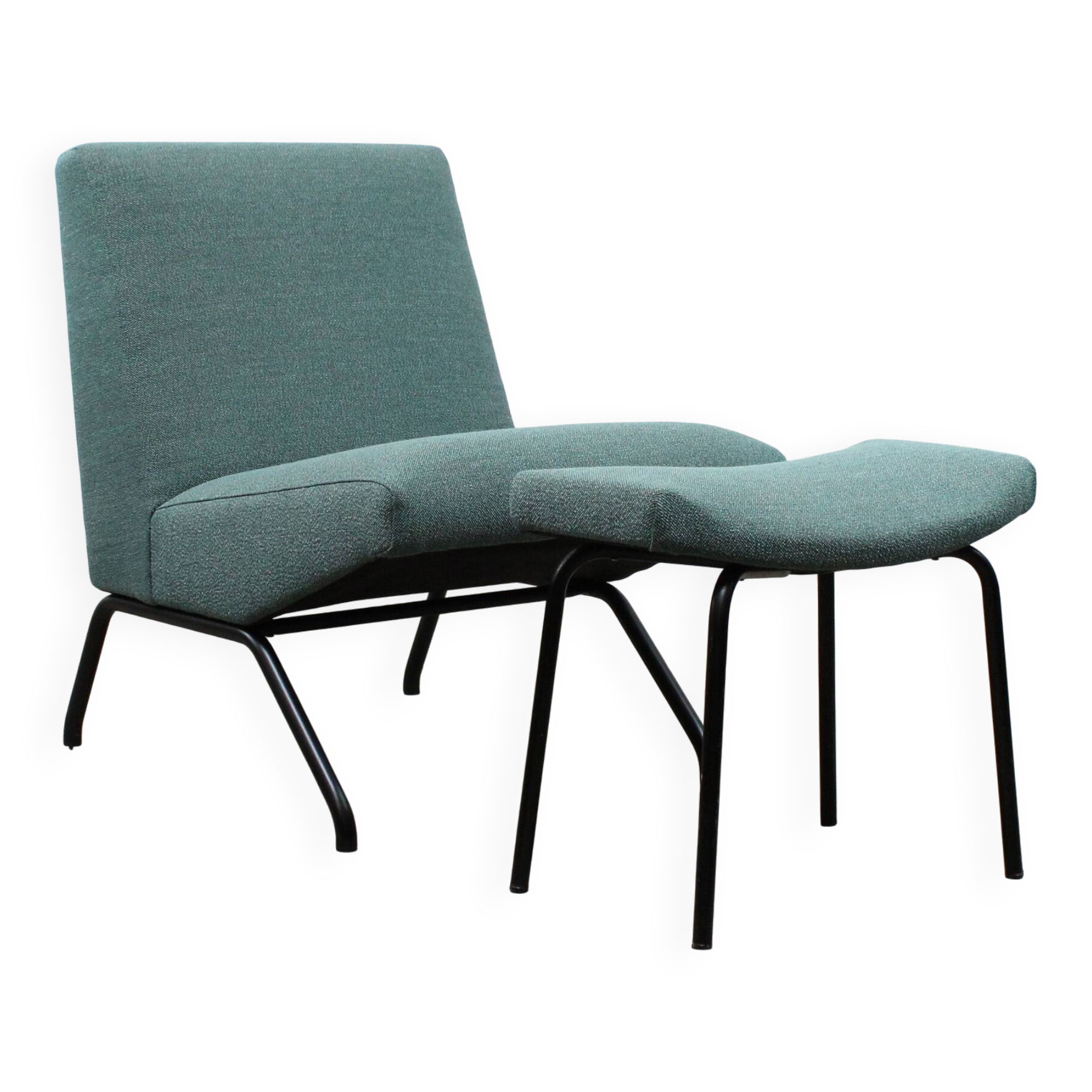 "Visitor" model armchair and ottoman by Pierre Guariche for Meurop