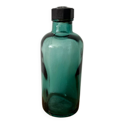 Petit flacon vintage bleu dark turquoise