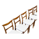 Set of six walnut Lübke dining chairs