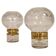 Pair of solid clear crystal candlesticks in modern Scandinavian style Orrefors Sweden