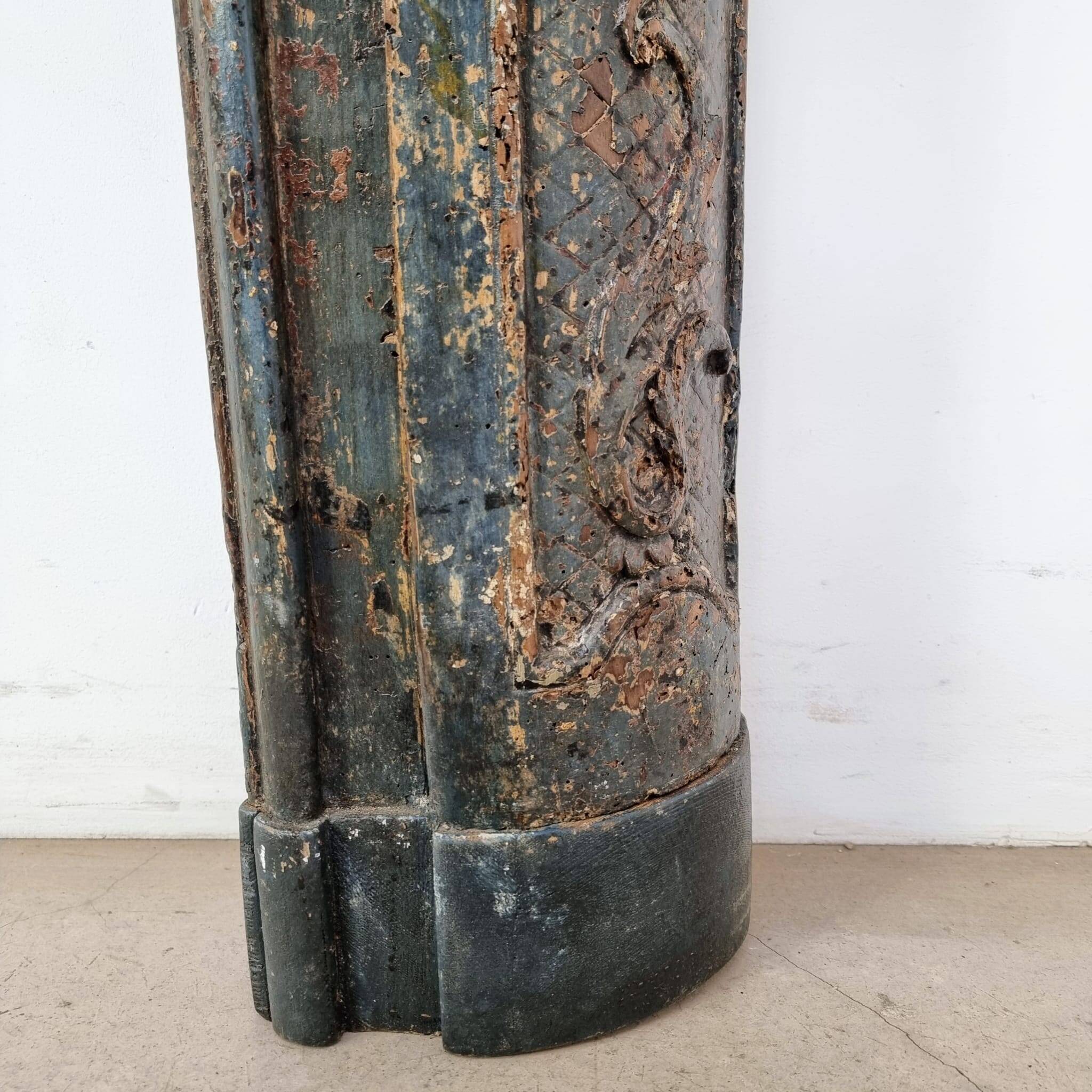 18th century carved wooden fireplace