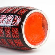 Vase en céramique Fat Lava avec texture en relief, poterie ouest-allemande, années 1970.