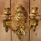 pair of gilt bronze wall lights signed by Etienne Giraud in Lyon