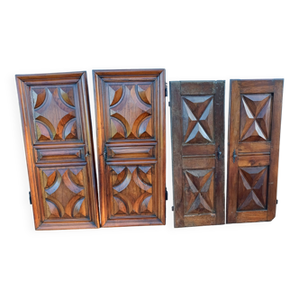 2 paires de portes 19 ème en noyer