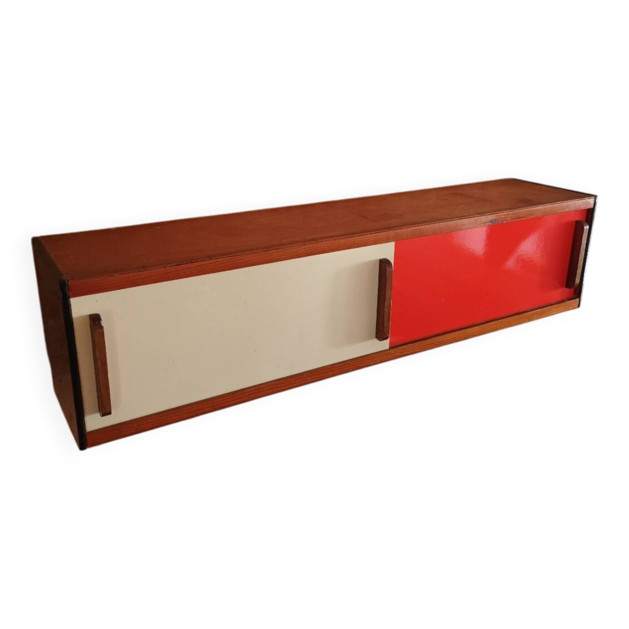 Vintage shelf with sliding doors