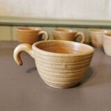 Set of 8 large vintage stoneware cups