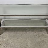 Table basse rectangulaire chromé style vintage 70'S