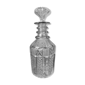 Carafe ronde en verre ciselé