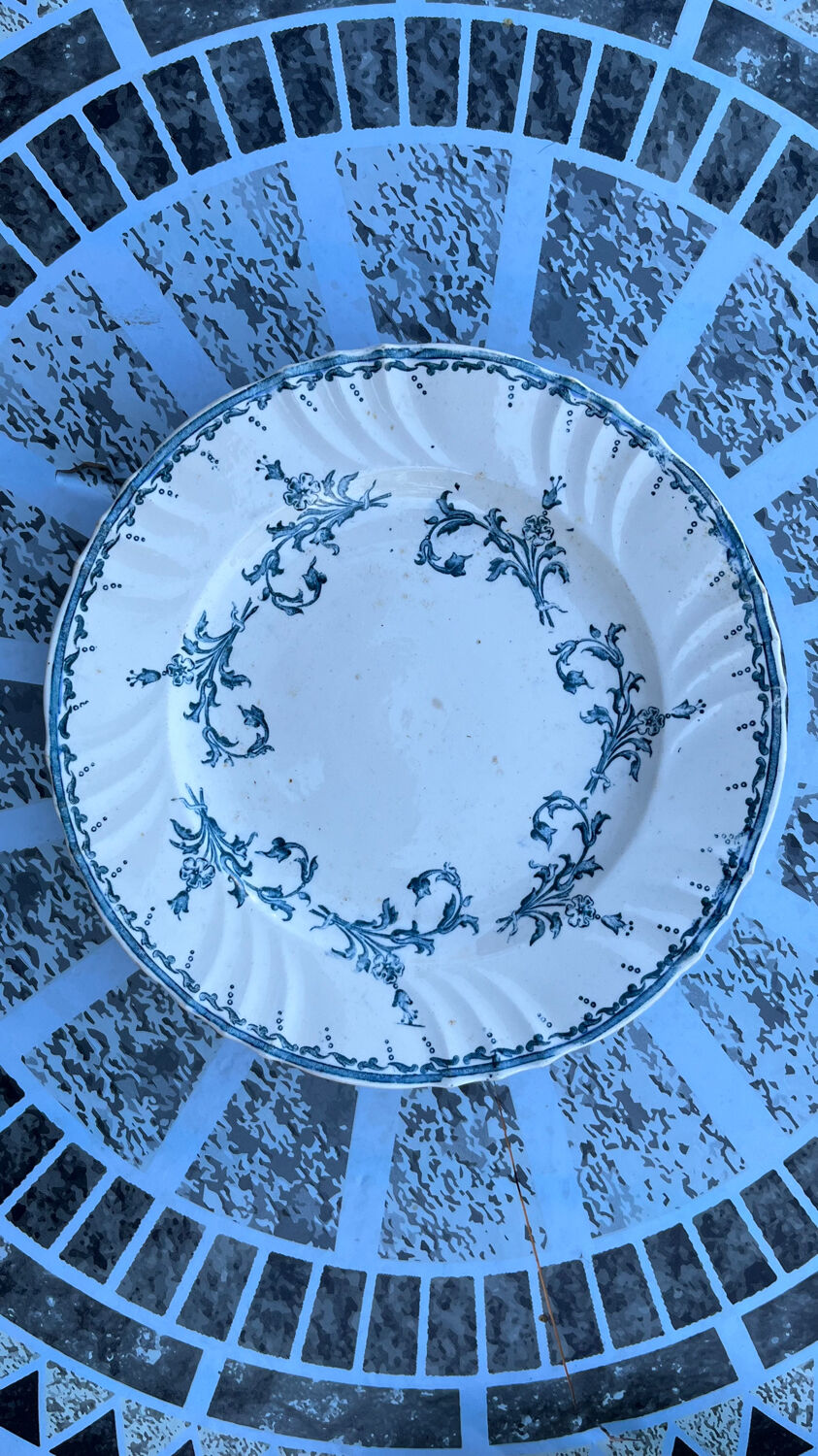 Vintage Longwy earthenware shower bowl