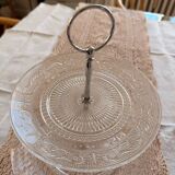 Antique cake stand in cut pressed glass