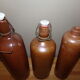 Set of 3 bottles in brown sandstone
