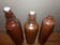 Set of 3 bottles in brown sandstone