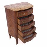 Stylish walnut chiffonier with marble top.