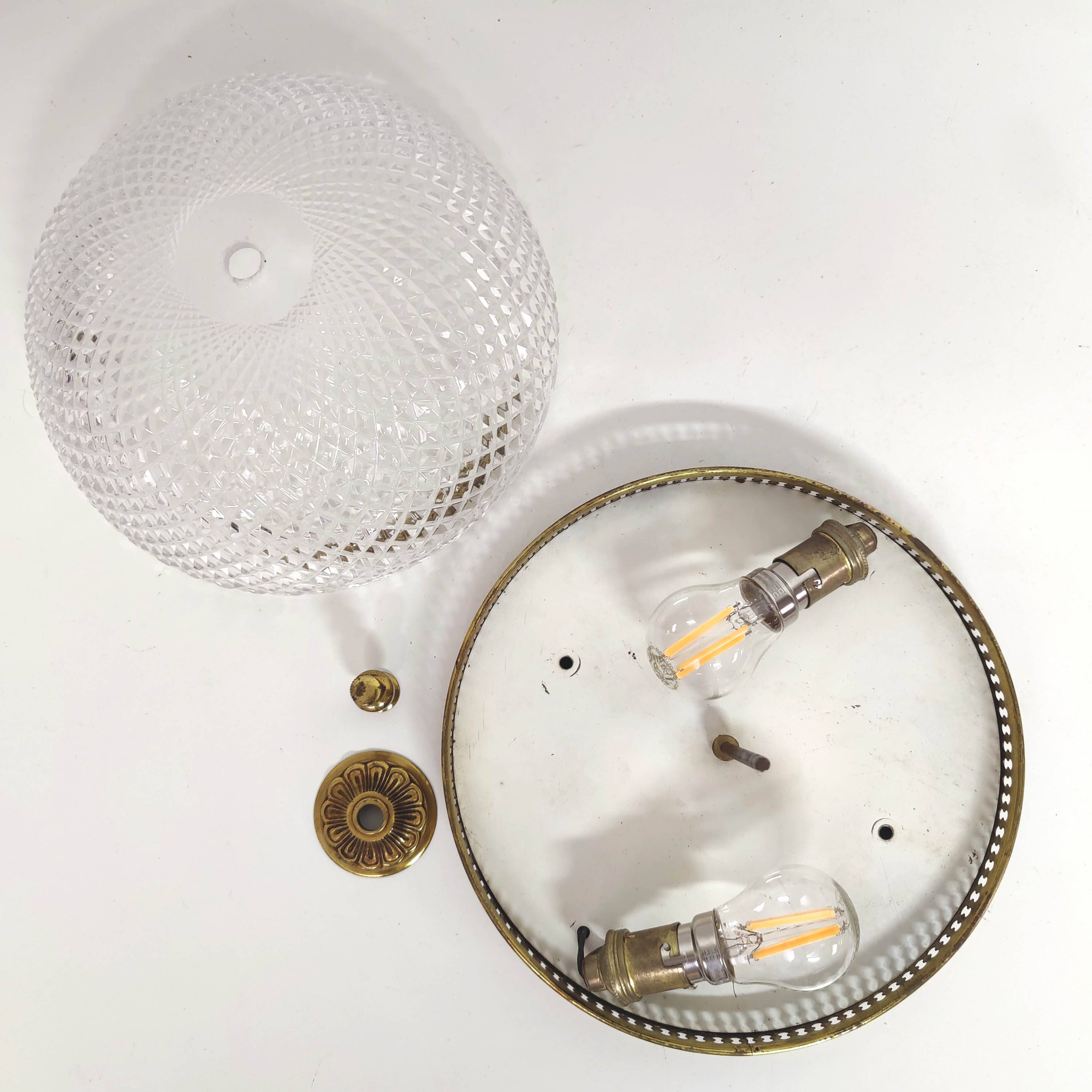 Ceiling lamp round brass wall lamp and diamond-tipped brass