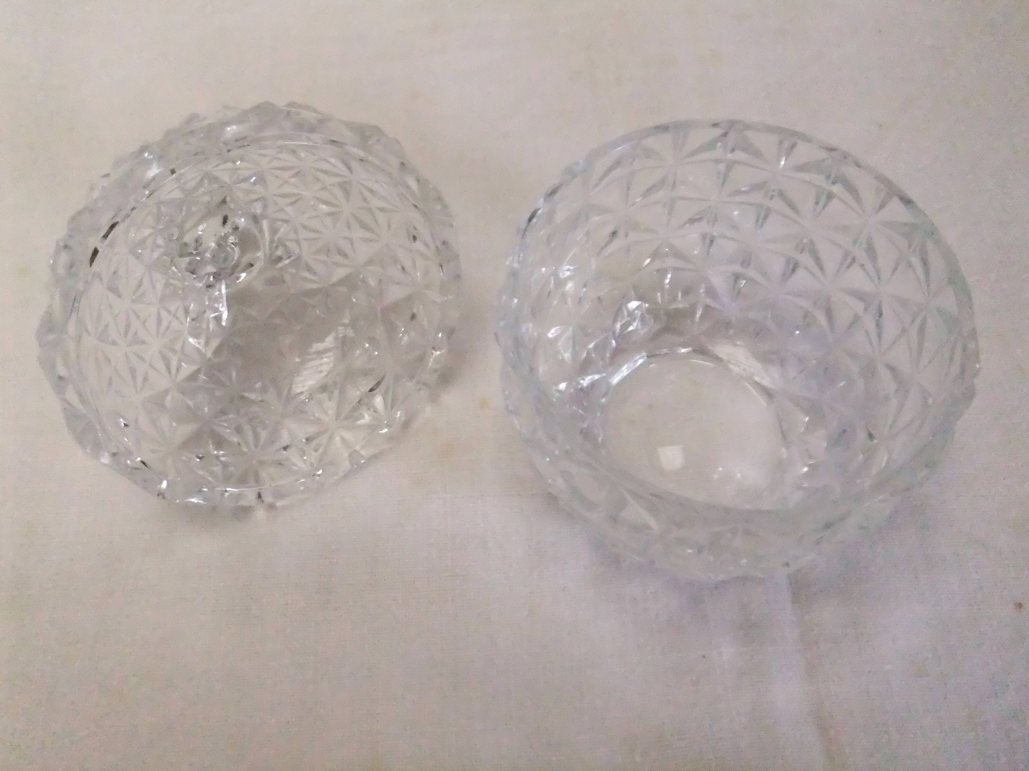 Bonbonnière en cristal ananas vintage sucrier pot couvert