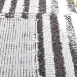 Tapis vintage à rayures marron et blanc 8x10, 265x300 cm SK 240422