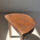 Stool in solid wood tripod seat half-moon