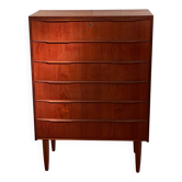 Vintage Scandinavian high chest of drawers in teak "Rigmor"