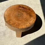 Quadripod coffee table in solid wood monoxyl natural color (dark)