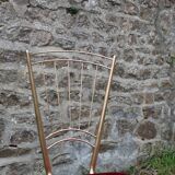 Vintage chair in gilded metal and velvet seat