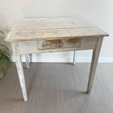 Old farmhouse table in weathered wood