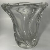 Crystal vase signed daum france free form 4.4 kg