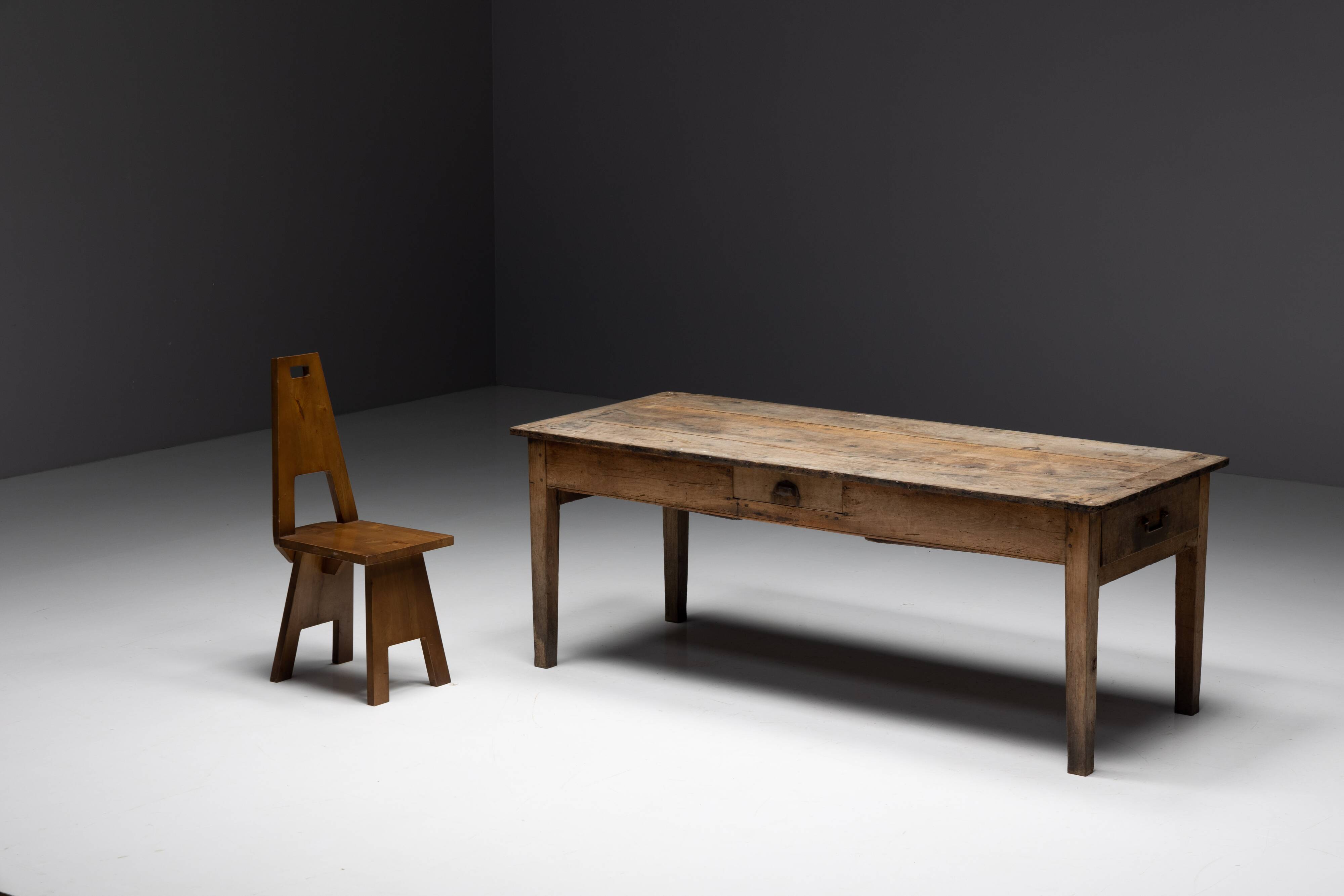 Rural Art Populaire Table, France, 19th Century