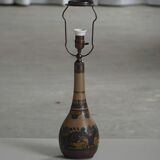 Art Nouveau table lamp in coloured terracotta by L. Hjorth, Bornholm, 1930s.