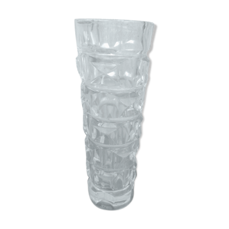 Chiseled crystal vase