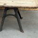 Large table for 10 people - 3m long - antique top / industrial legs