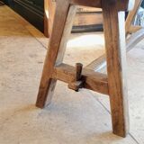 "A frame" bench in solid oak, patinated.