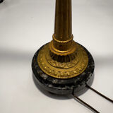 Antique lamp known as a lyre in bronze and marble from the late 19th century.