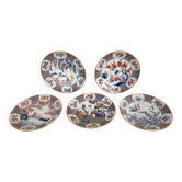 5 assiettes en porcelaine japonaise décor main geisha