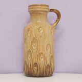 Vintage sand & brown west germany can vase scheurich