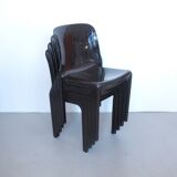 Set de 4 chaises Selene marron Magistretti Artemide