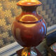 Ceramic and burgundy lacquered metal lamp
