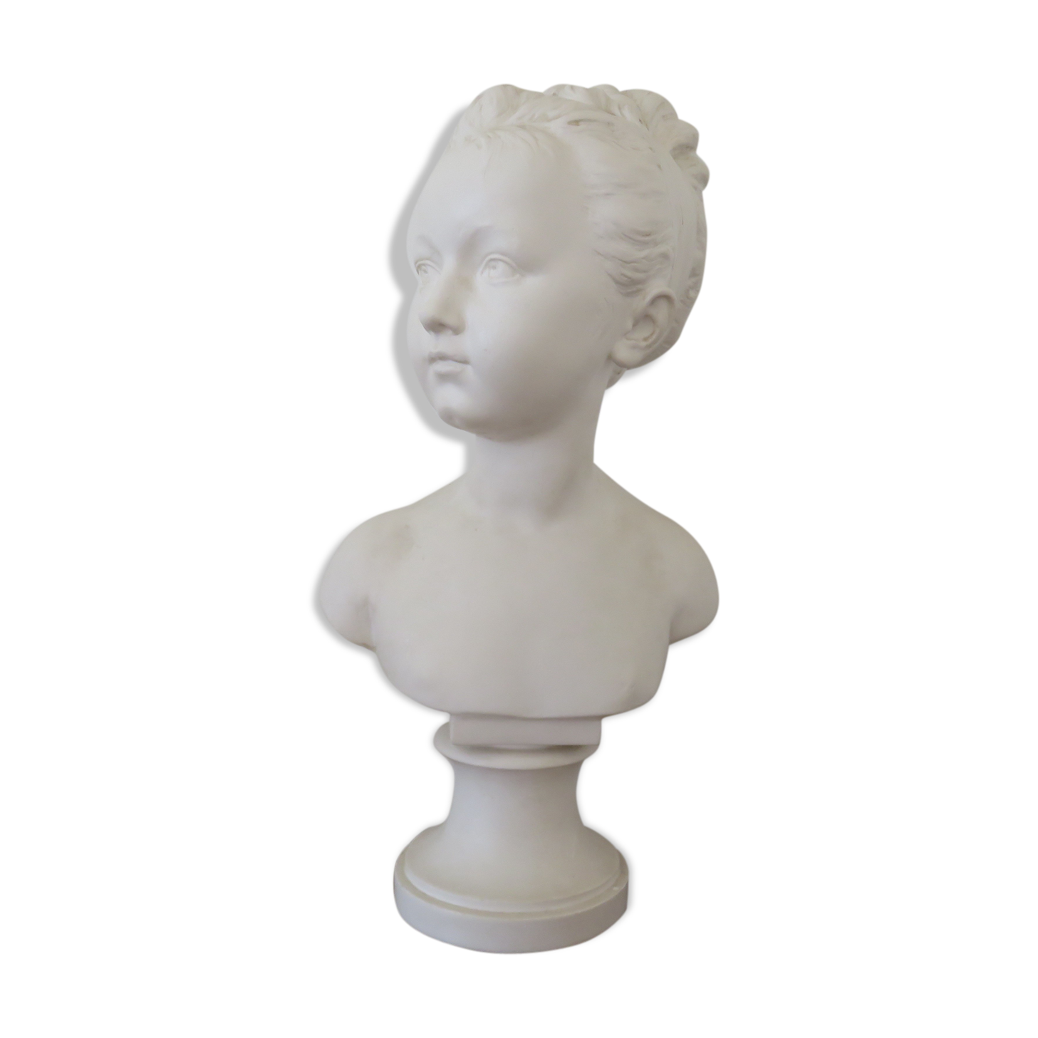 Bust "little girl" in plaster signed