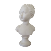 Bust "little girl" in plaster signed