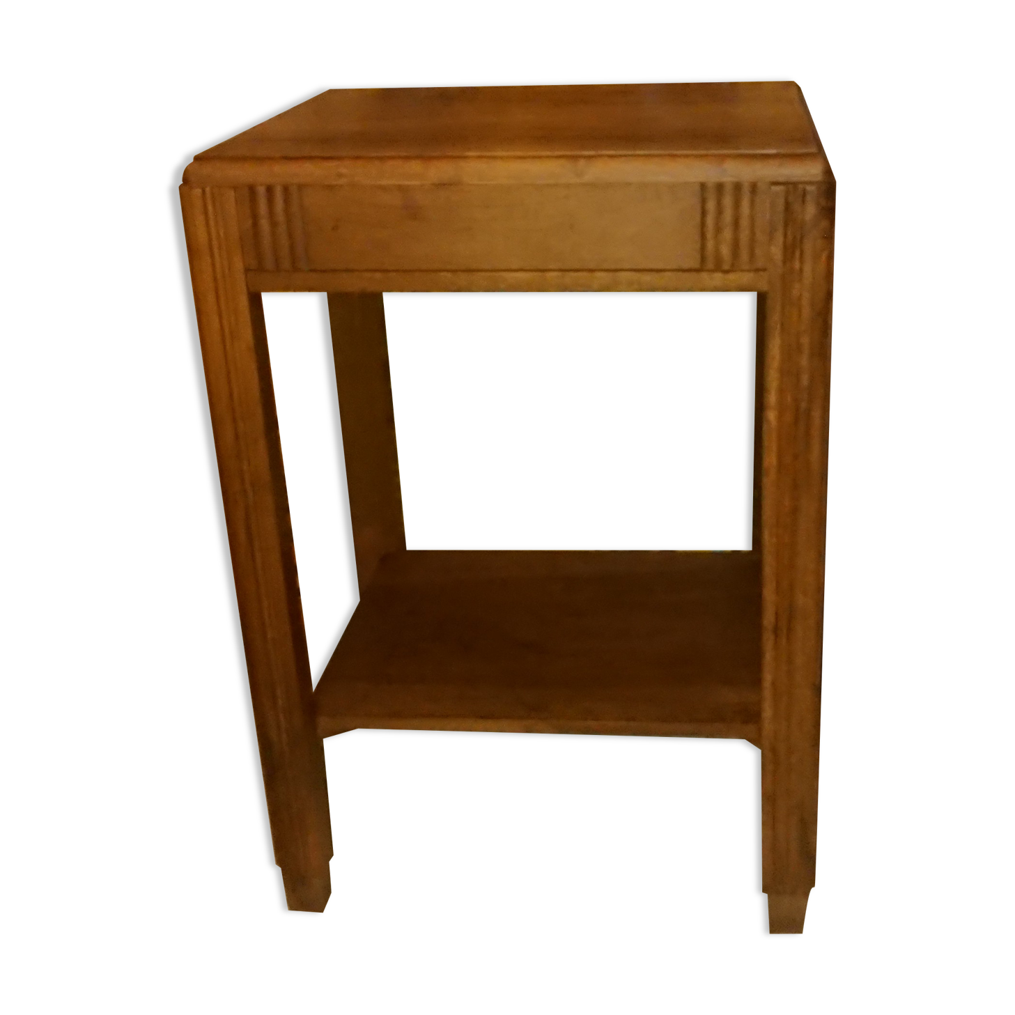 Side table Art Deco 1940 in solid wood caramel excellent condition