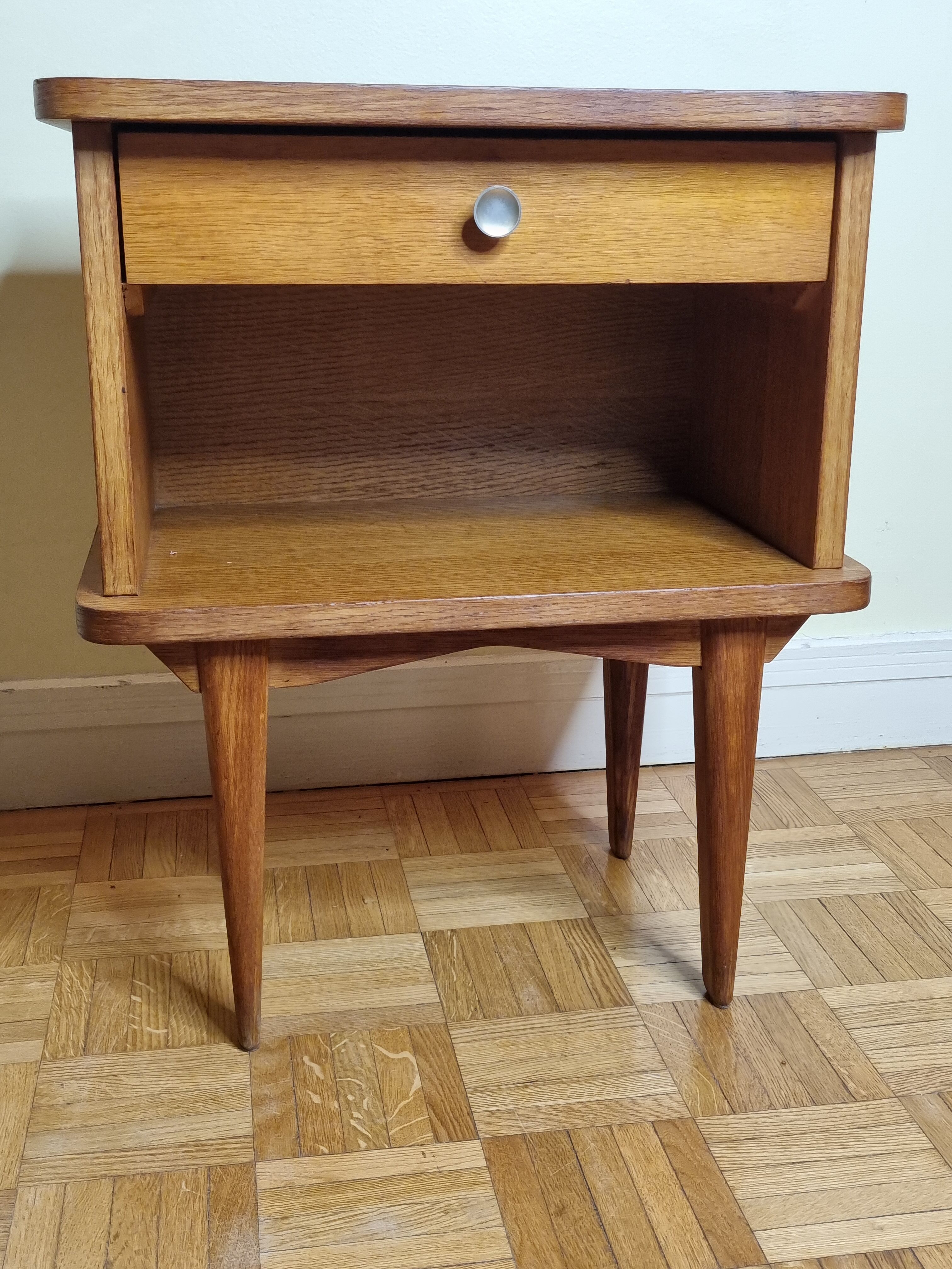 Chevet en bois blond vintage, années 50-60