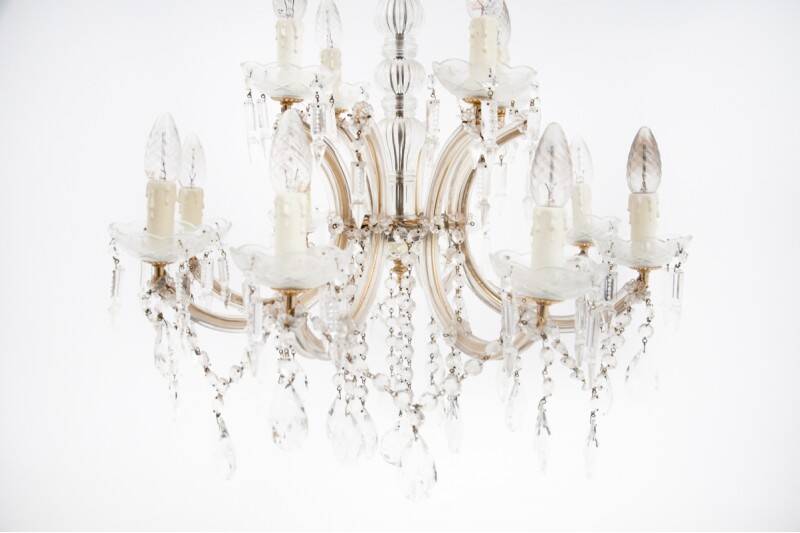 Crystal chandelier, Western Europe, mid-20th century.