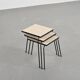 Set of 3 nesting tables in black lacquered metal, circa 1960