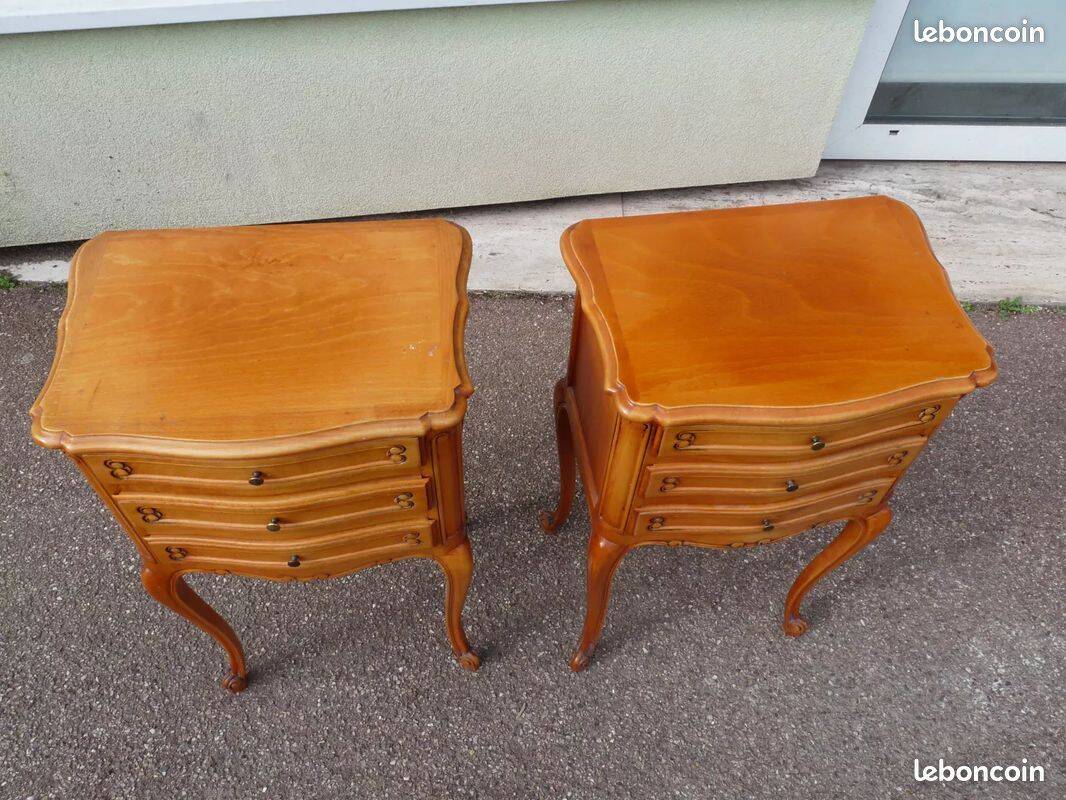 Set of 2 Louis XV bedside tables - Cherry wood