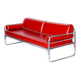 Bauhaus Sofa in Chrome and Leather attributed to Hynek Gottwald, Czech, 1930s