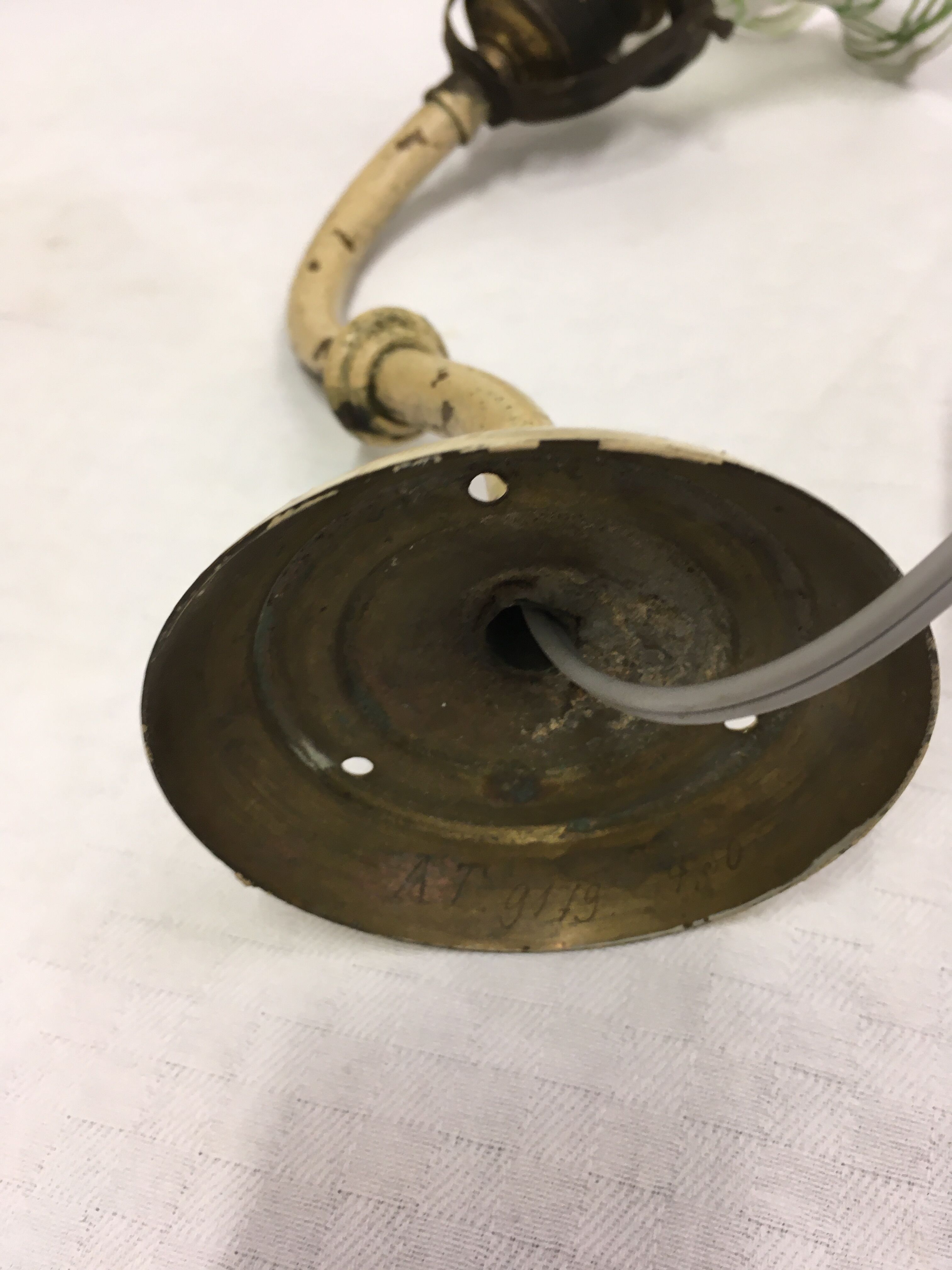 Wall lamp, art deco tulip colored glass