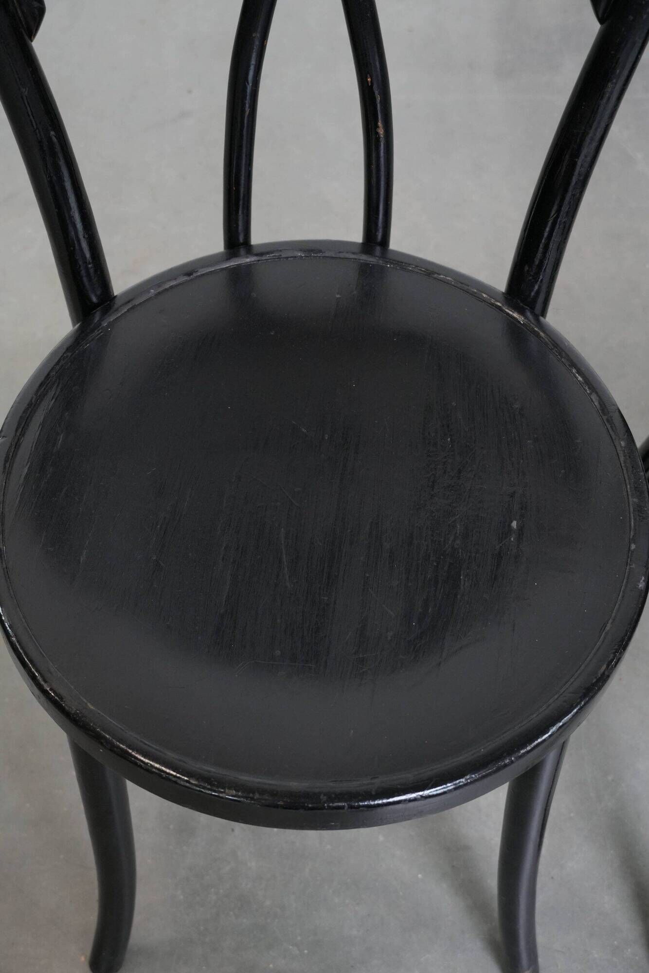 Set of 2 black vintage bistro chairs with an elegant design