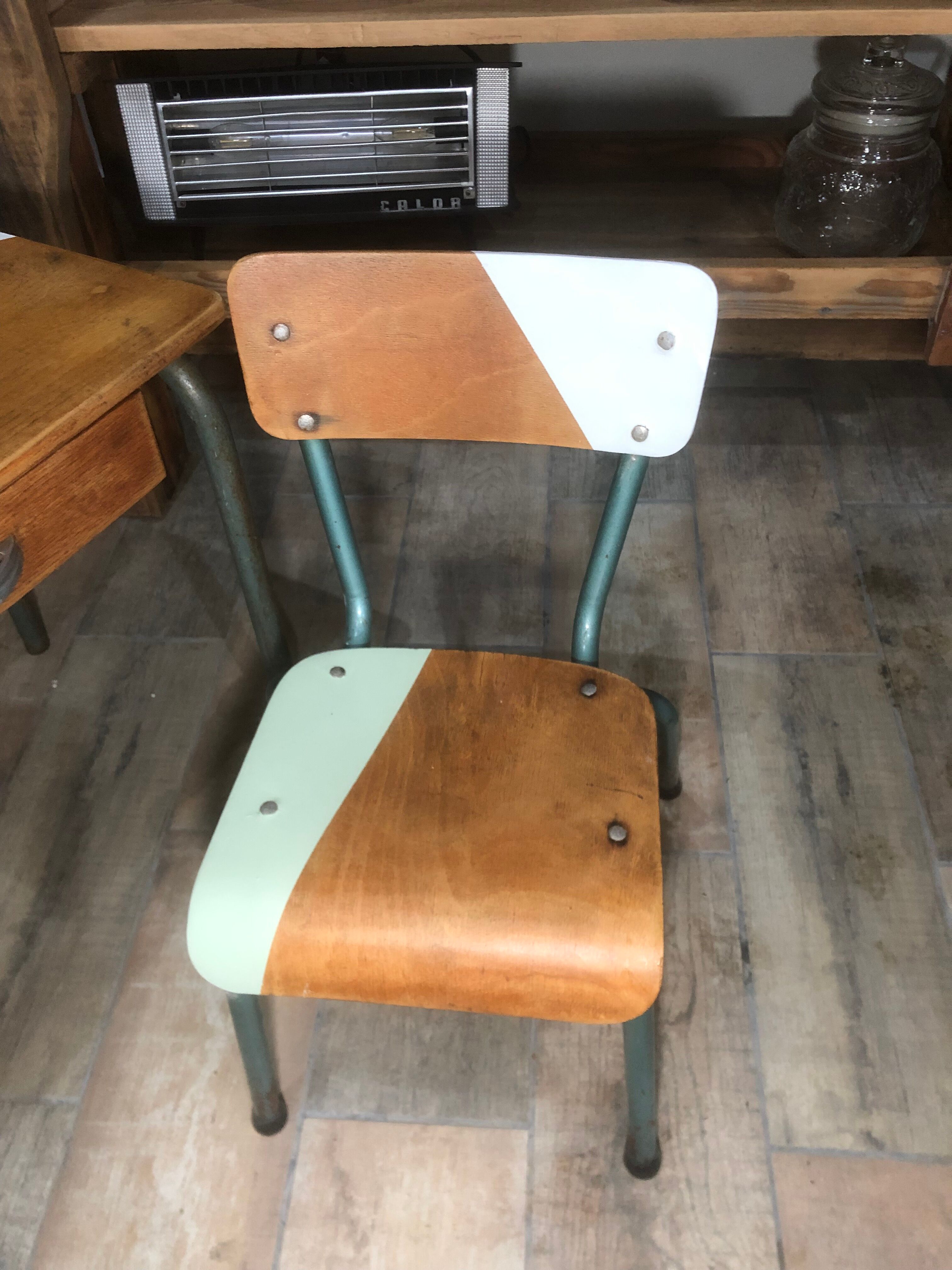 School desk and chair