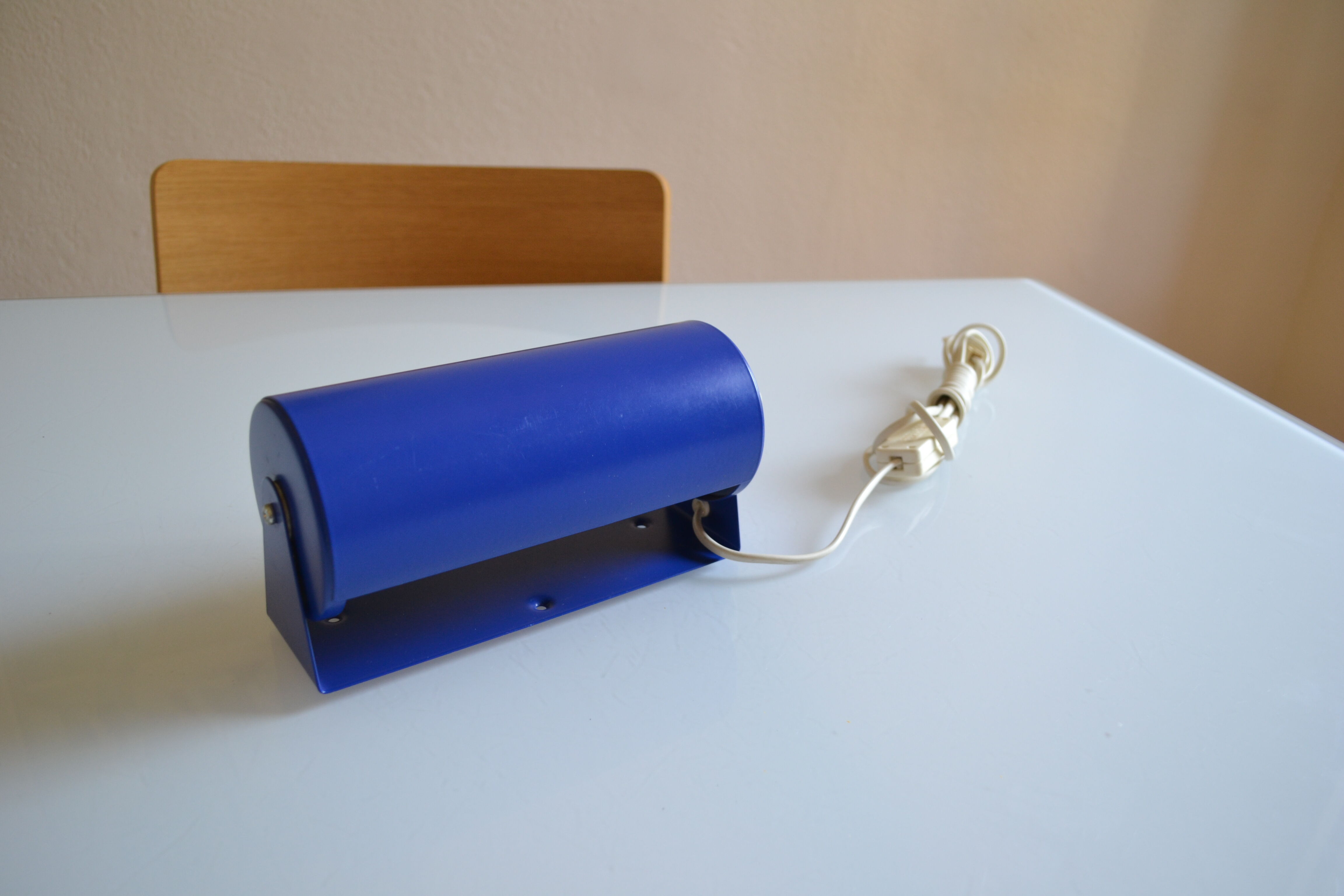 Tubular wall lamp vintage ikea years 80 blue