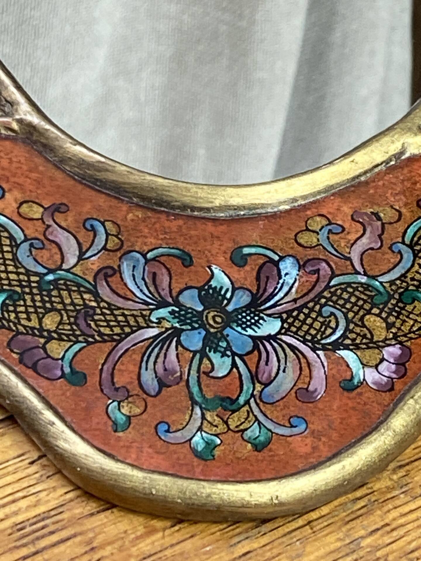 Miroir péruvien en bois et verre